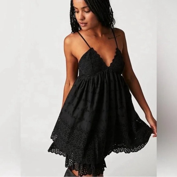 Free People Lillia Mini Dress NWT black, size small - Picture 4 of 5
